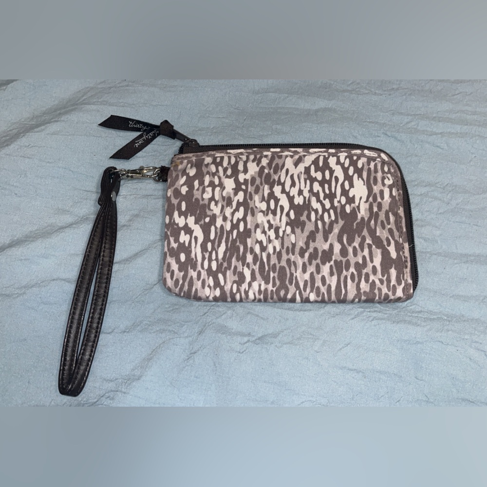 thirty-one Brown and Gray Patterned Wristlet Pouch